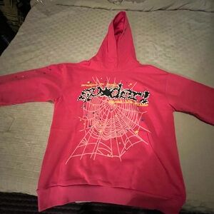 Spider Graphic Pink Crewneck Sweater